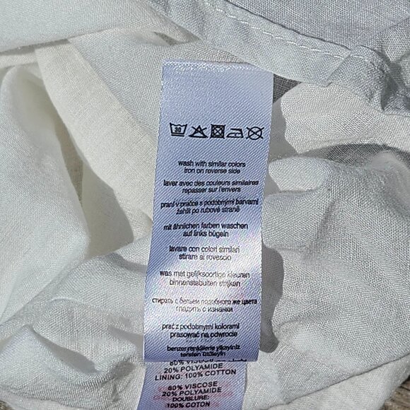 CLASSY APRICOT WHITE Sailor Stripe Mini Dress Women's Size Small - Picture 6 of 6